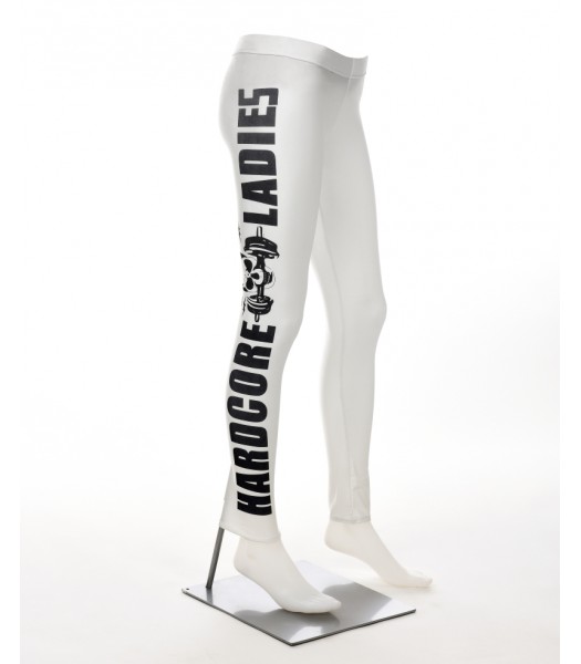 Leggings vita med svart text